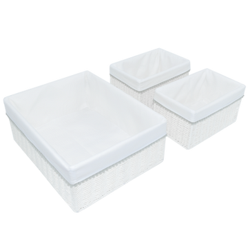 Living Textiles 3pc Storage Set - Grey/White