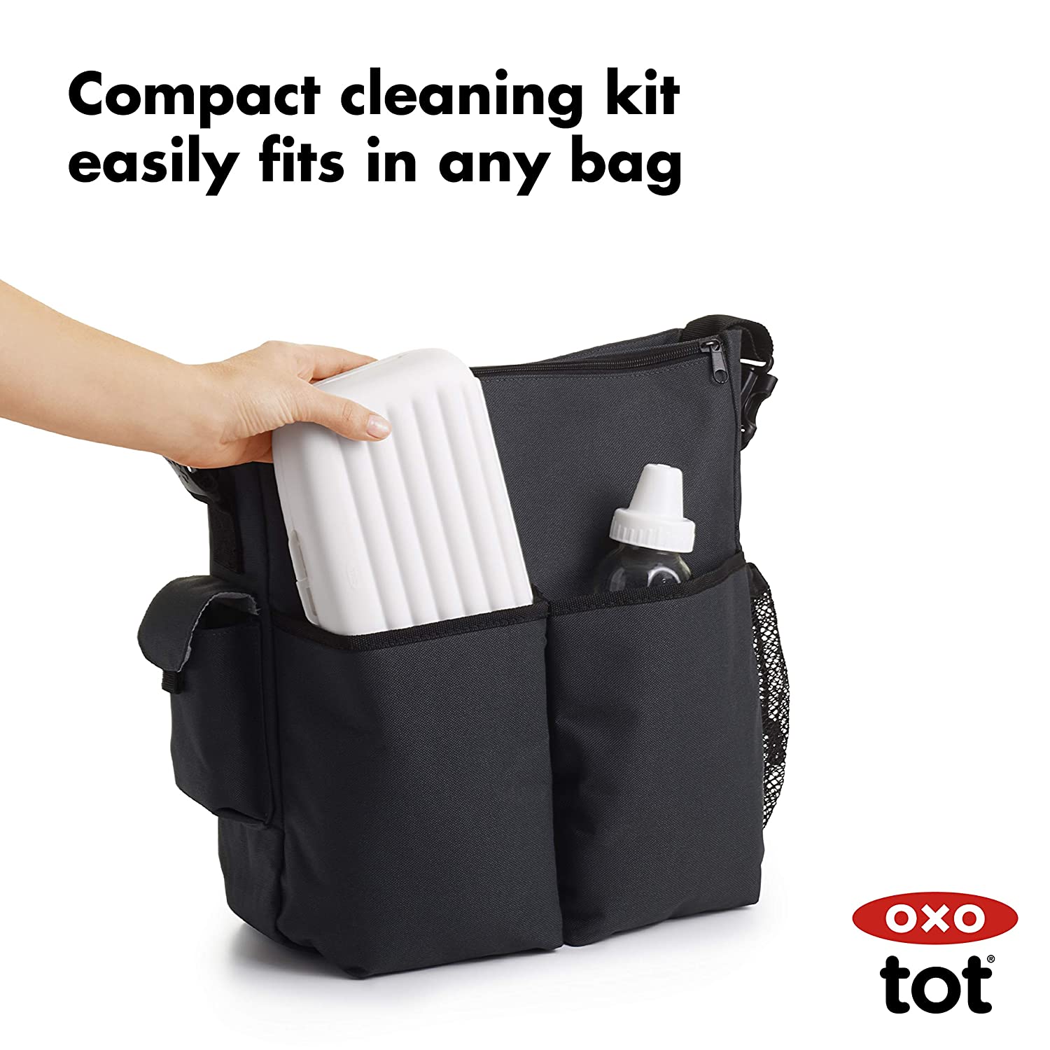 OXO Tot Travel Size Drying Rack with Bottle Brush-8