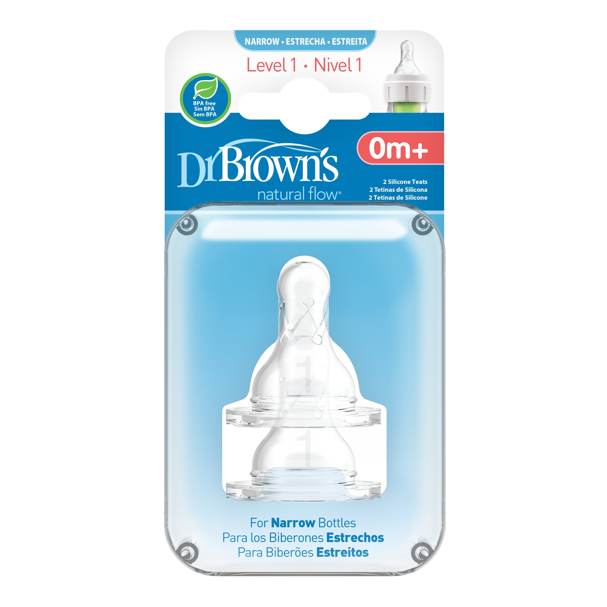 Dr Browns Narrow Neck Level 1 Teats 2pk-2