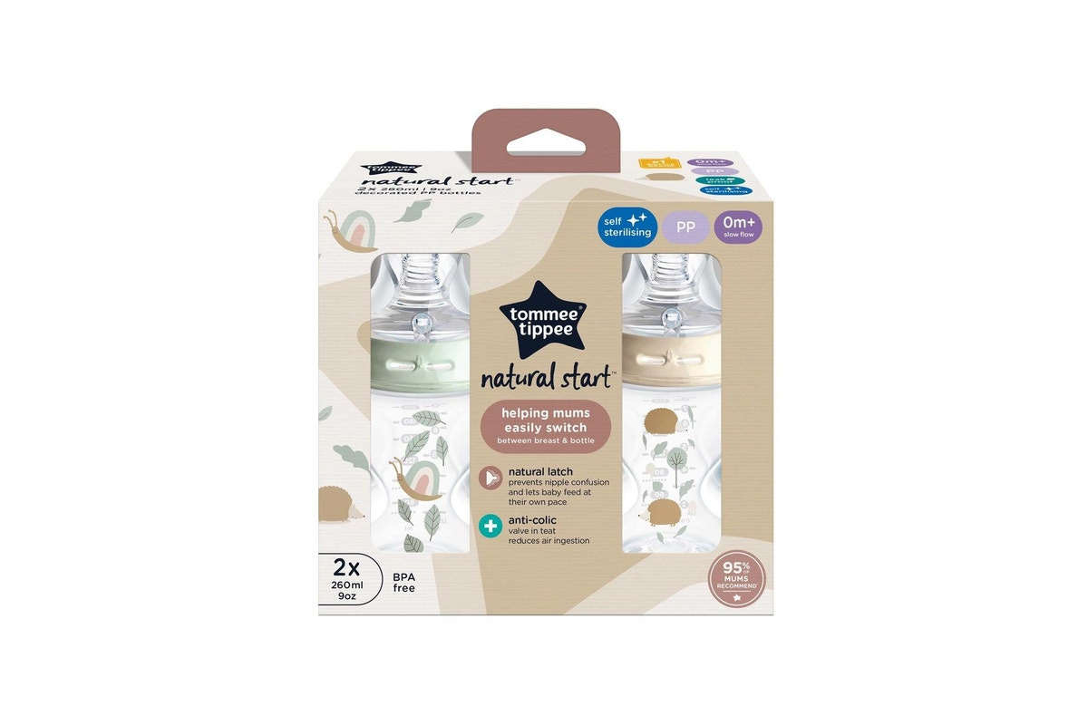 Tommee Tippee Natural Start Decorated PP Bottles 260ml 2pk-1