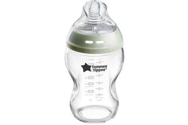 Tommee Tippee Natural Start Glass Bottle with Slow Flow Teat (250ml)-1
