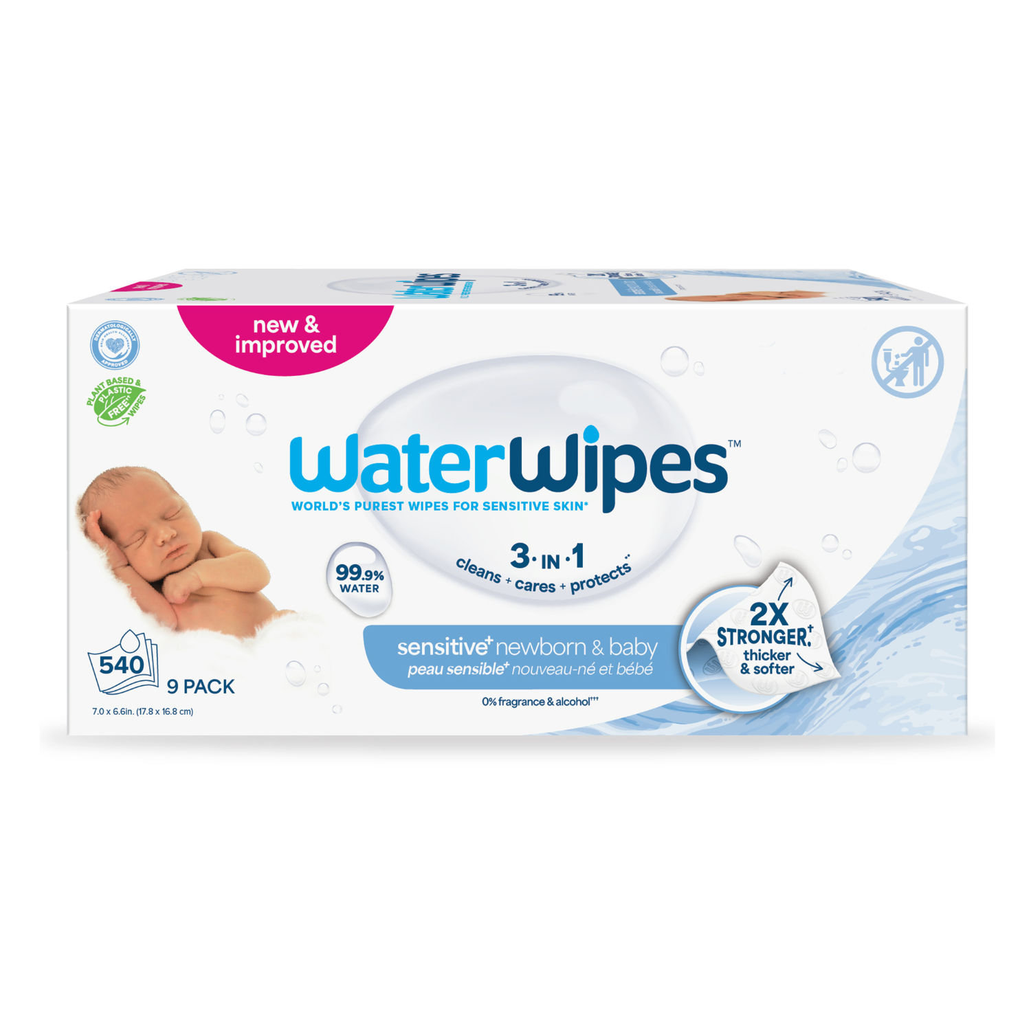 WaterWipes Chemical Free Baby Wipes 540s-1
