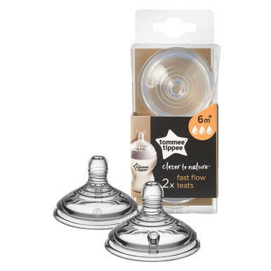 Tommee Tippee Closer To Nature Teats Fast Flow 2pk-1