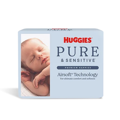 Huggies Pure & Sensitive Nappies Size 1 Newborn 86s-1