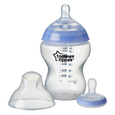 Tommee Tippee Closer To Nature Glow Bottle 260ml & Breast Like Night Glow 0-6 Months Soother Set-2