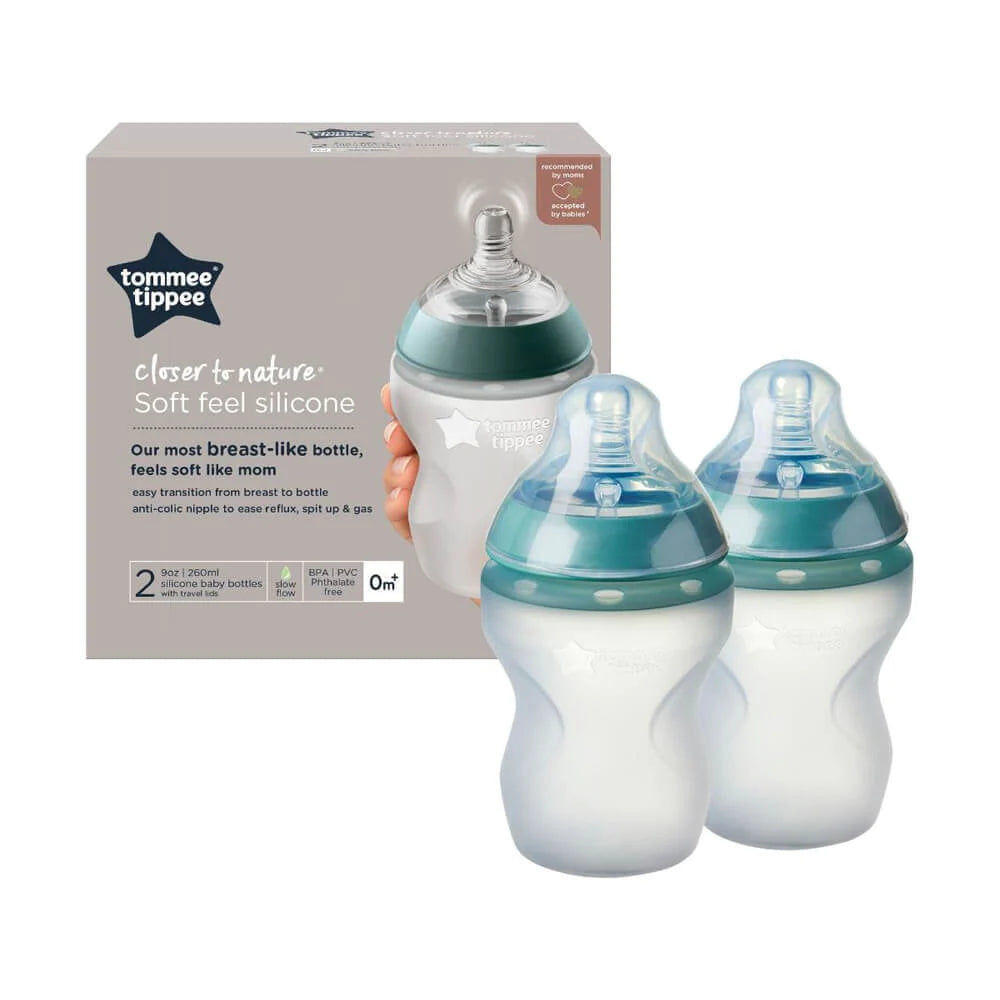 Tommee Tippee Closer To Nature Silicone Bottle 260ml 2pk-2