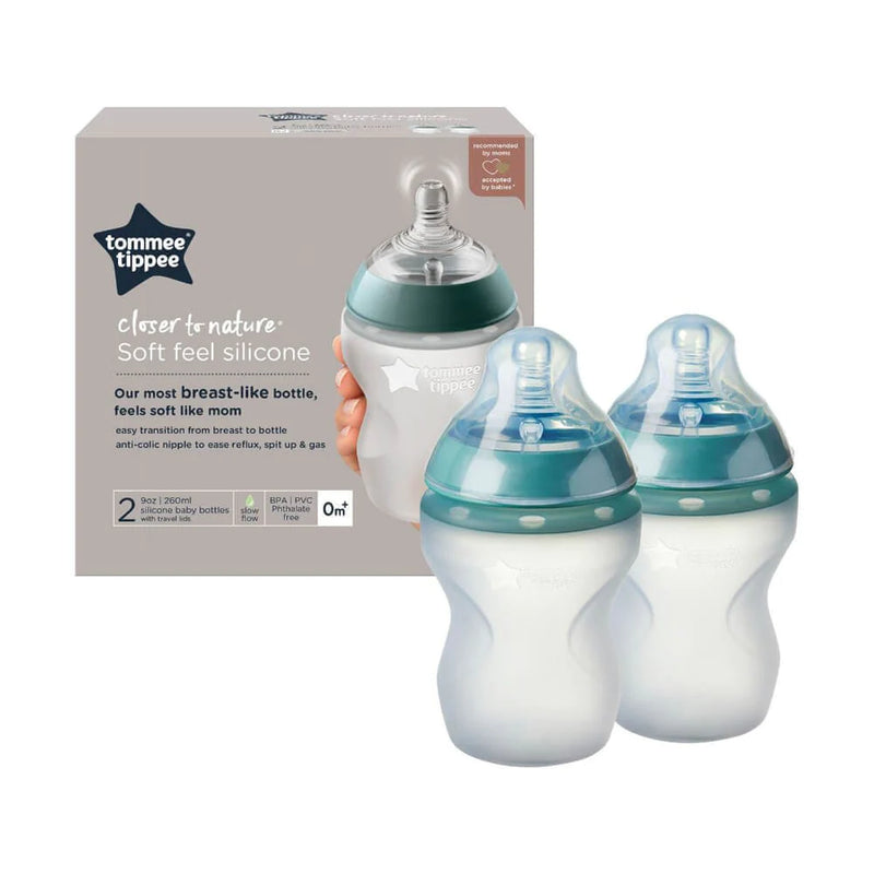 Tommee Tippee Closer To Nature Silicone Bottle 260ml 2pk-2