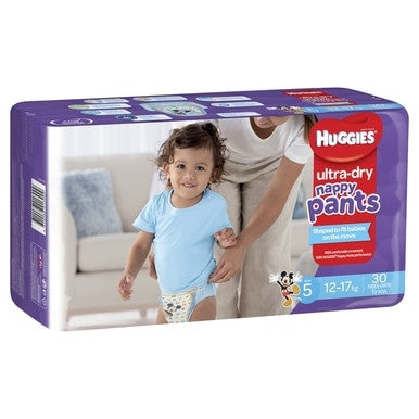 Huggies Ultra Dry Nappy Pants Size 5 Boy 30s-1