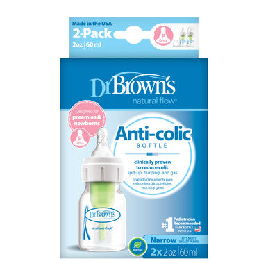 Dr Browns 60ml Narrow Neck Bottle Prem Teat 2pk-2