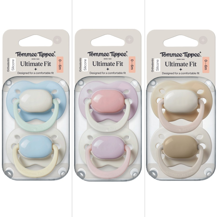 Tommee Tippee Ultimate Fit Silicone Soother 2pk - Assorted Colours-1