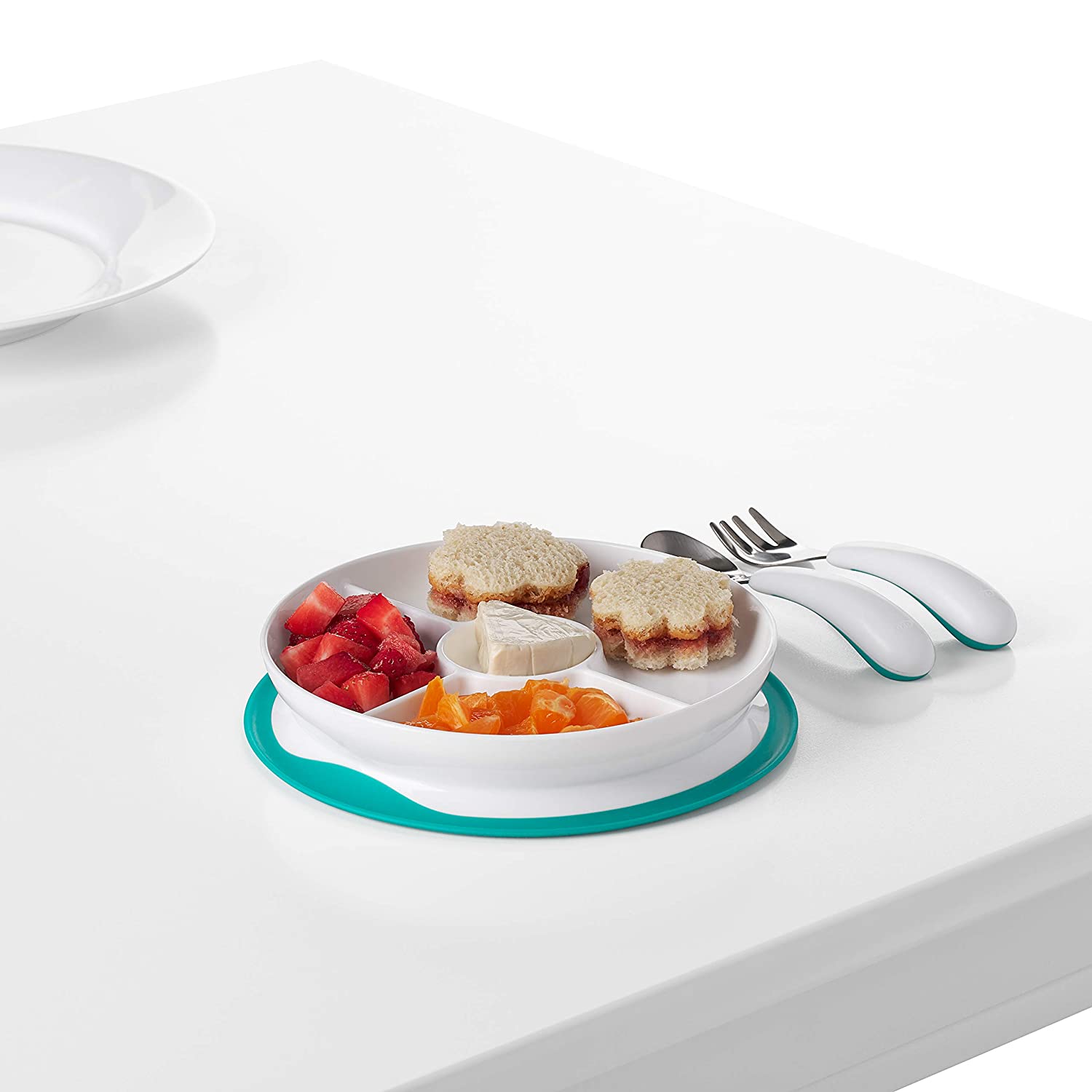 OXO Tot Stick & Stay Suction Divided Plate-14