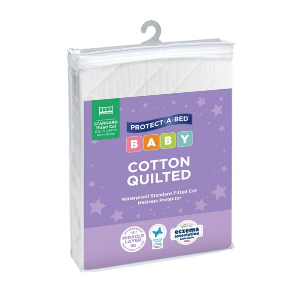 Protect-A-Bed Cotton Quilted Cot Fitted Mattress Protector-1
