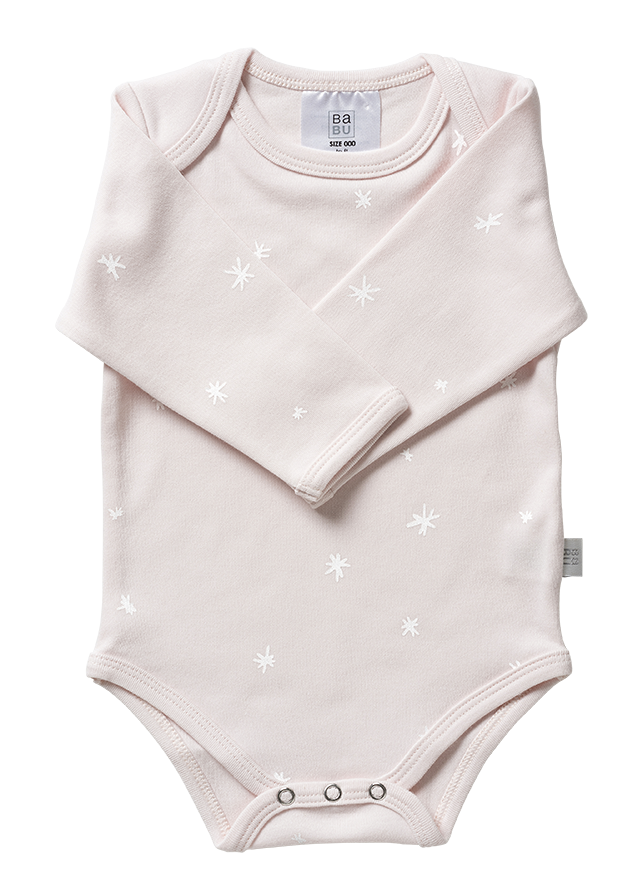 Babu Organic Envelope Neck Bodysuit - Shell Star-4