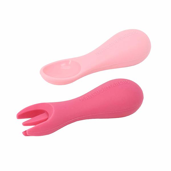 Marcus & Marcus Silicone Palm Grasp Spoon & Fork set-1