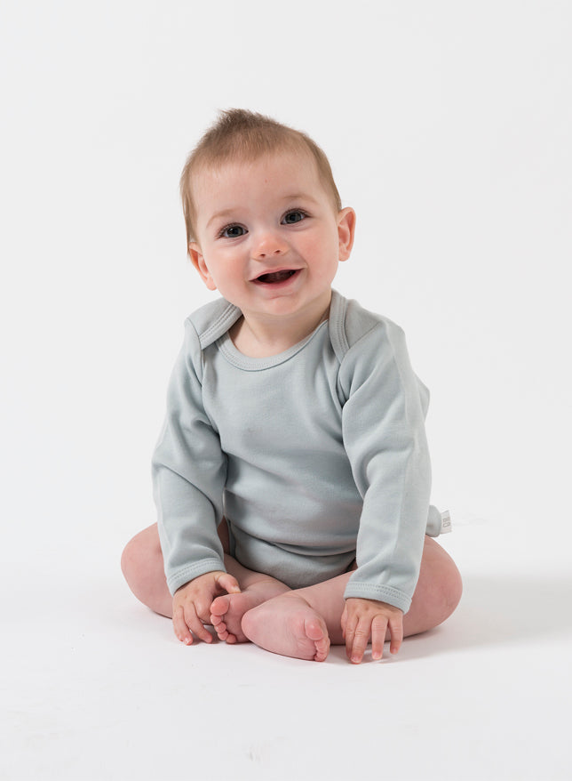 Babu Organic Envelope Neck Bodysuit - Coastal-1