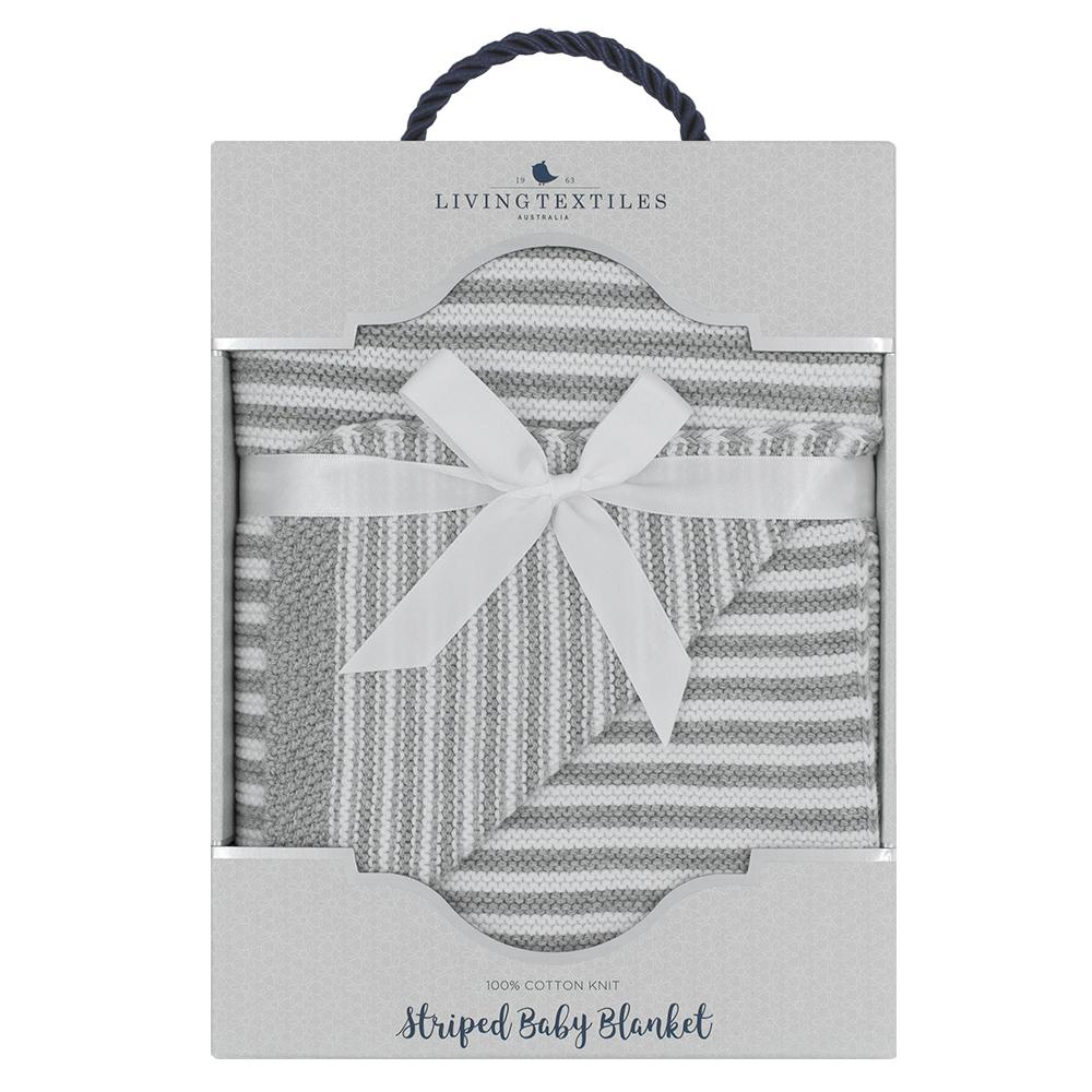Living Textiles Cotton Knit Stripe Blanket-5