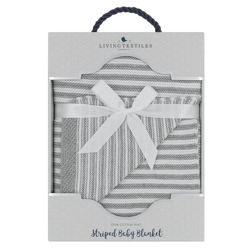 Living Textiles Cotton Knit Stripe Blanket-5