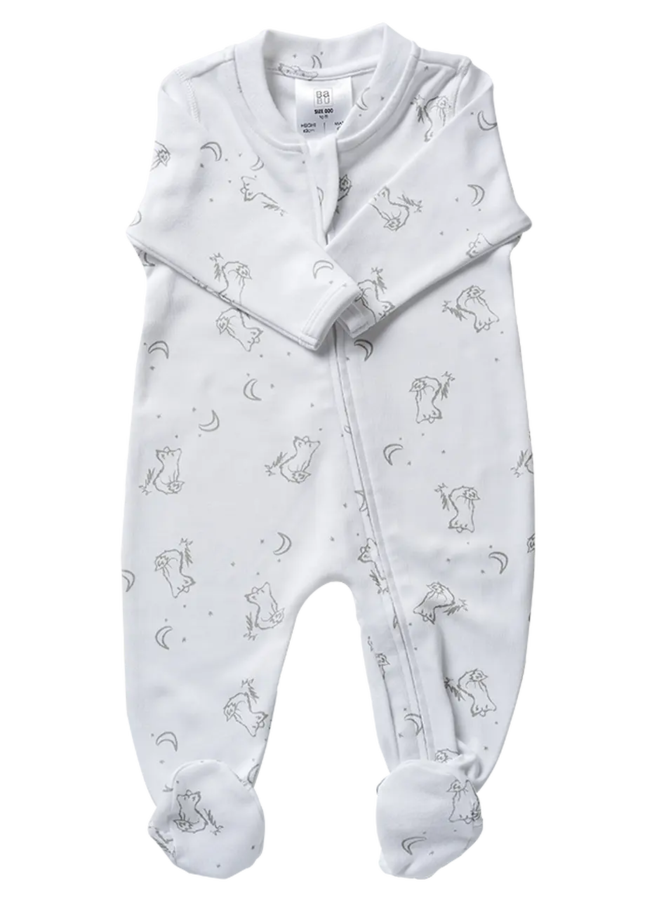 Babu Organic All In One Zip Front with Feet-5