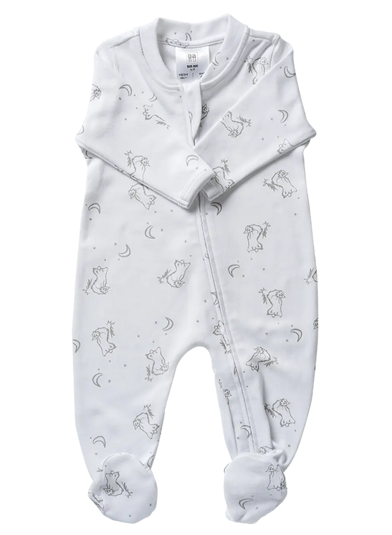 Babu Organic All In One Zip Front with Feet-5