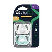 Tommee Tippee Ultra Light Silicone Soother 18-36m 2Pk (Assorted Colours)-1