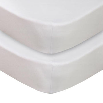 Living Textiles Jersey Cot 2pk Fitted Sheet - White