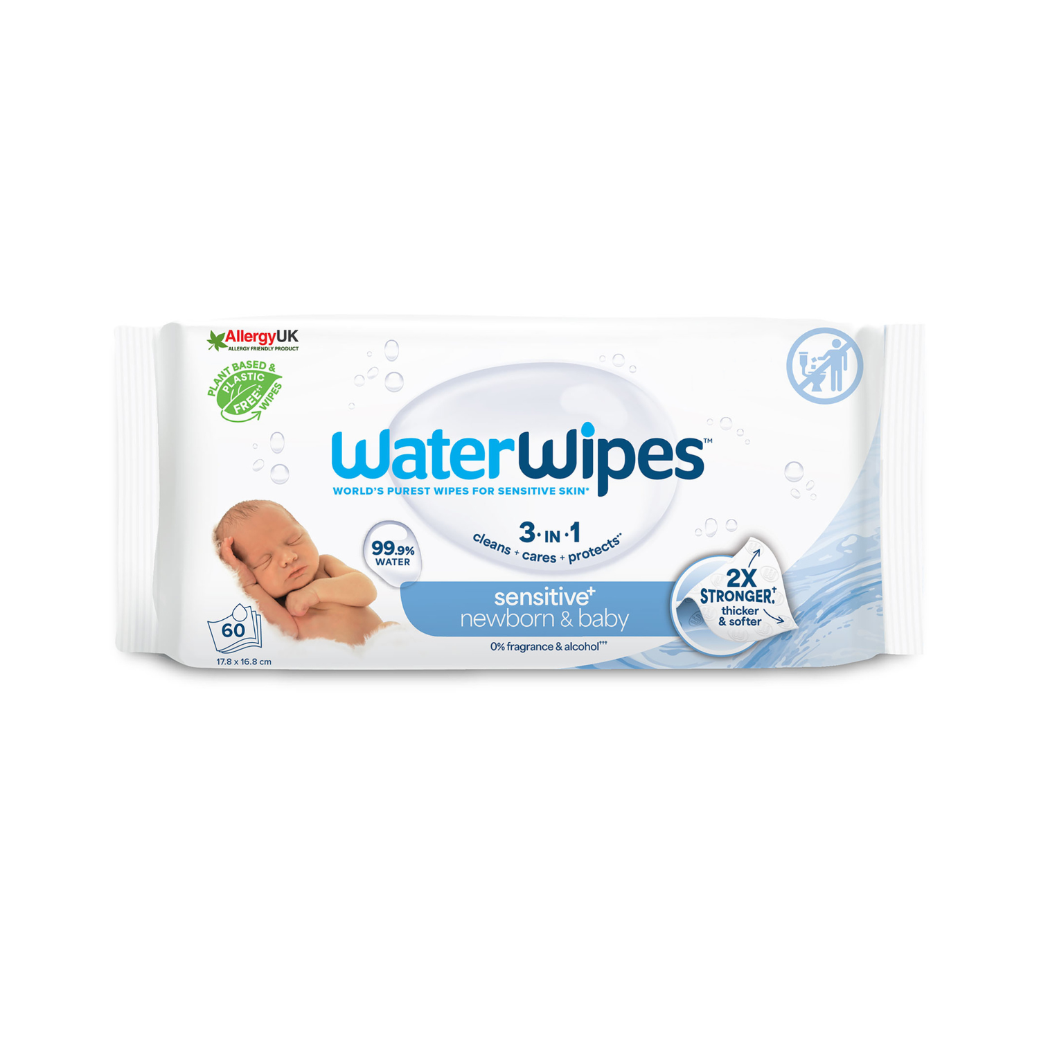 WaterWipes Chemical Free Baby Wipes 60s-1