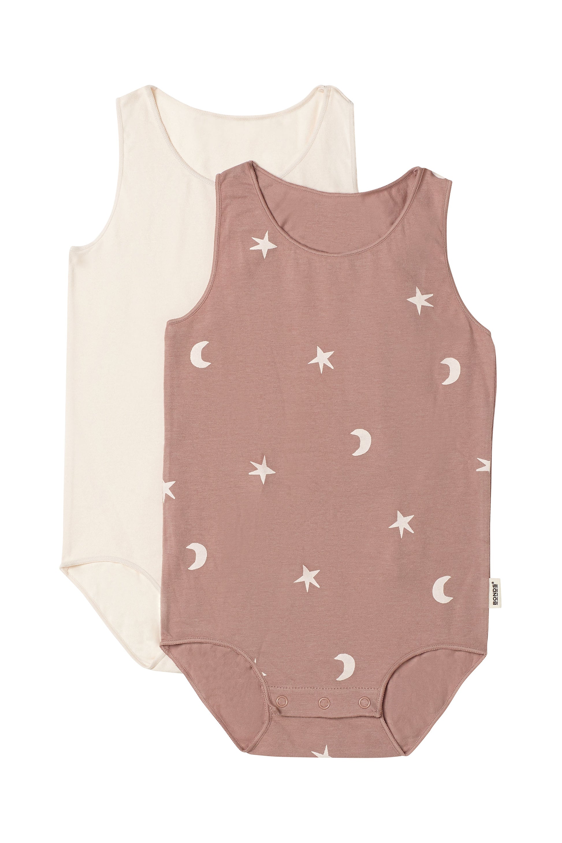 Bonds Wonderbodies Singletsuit 2pack - Cream & Brown-3