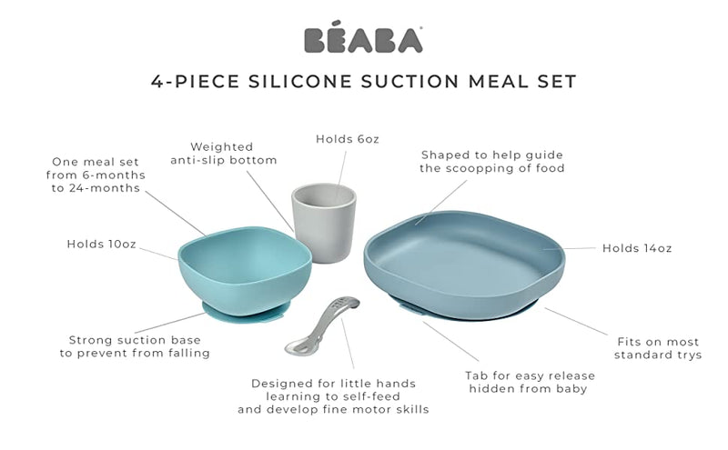 Beaba Silicone Suction 4pc Meal Set-12