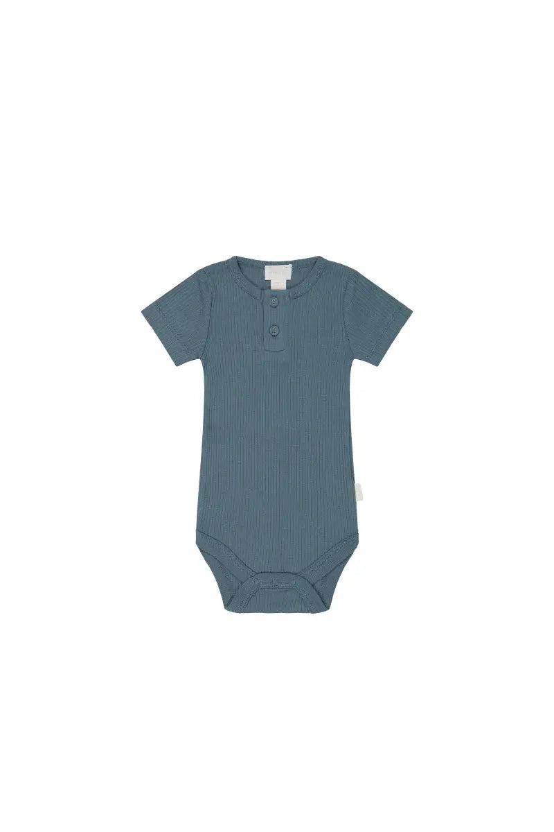 Jamie Kay Organic Cotton Modal Darcy Rib Tee Bodysuit - Stormy Night-3