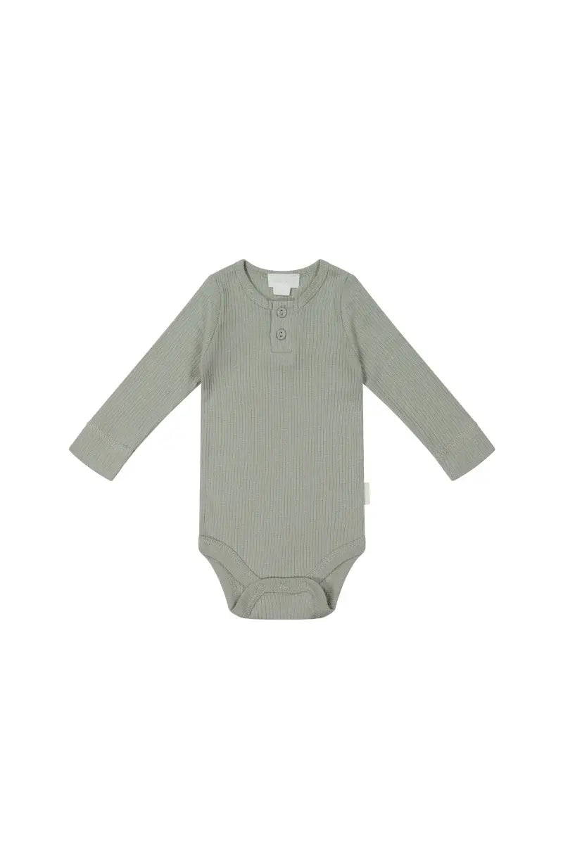 Jamie Kay Organic Cotton Modal Long Sleeve Rib Bodysuit - Willow-2