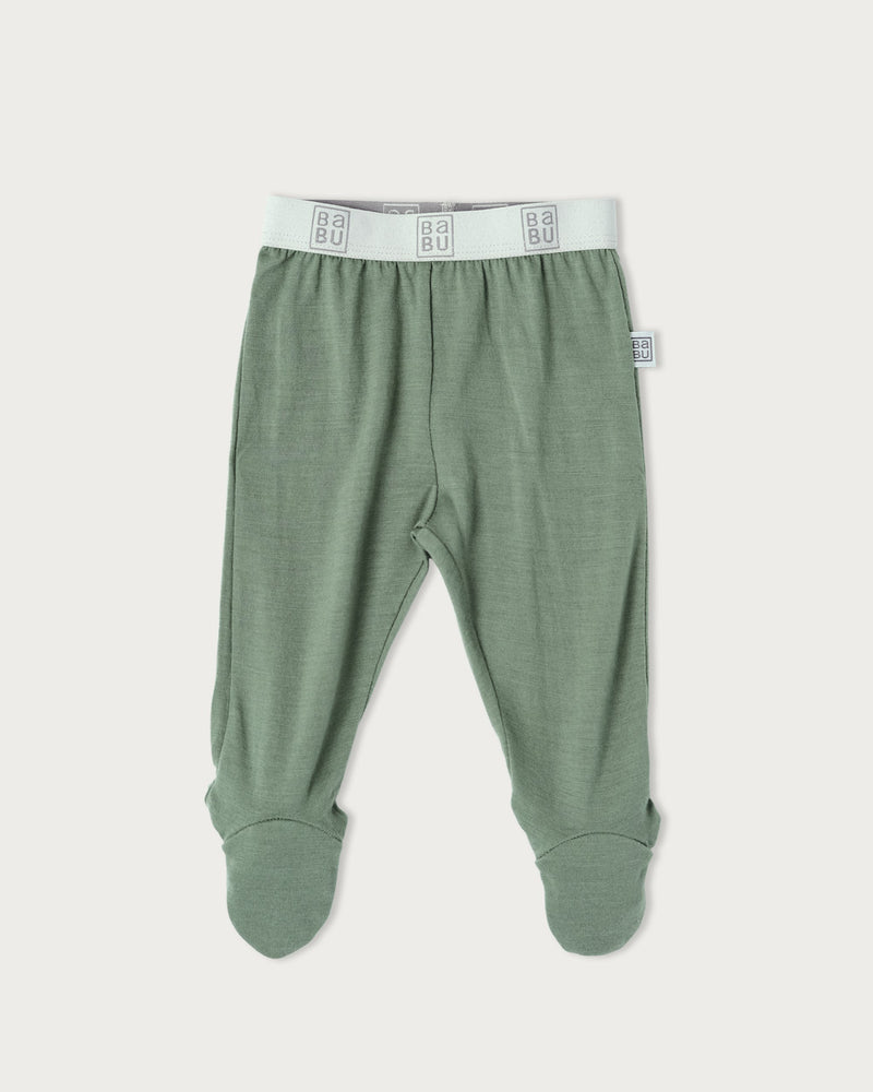Babu Merino Footed Leggings - Sage-4