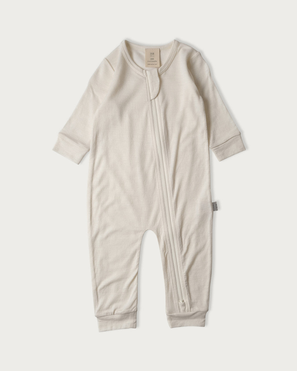 Babu Merino All In One Footless Onesie - Cream-3