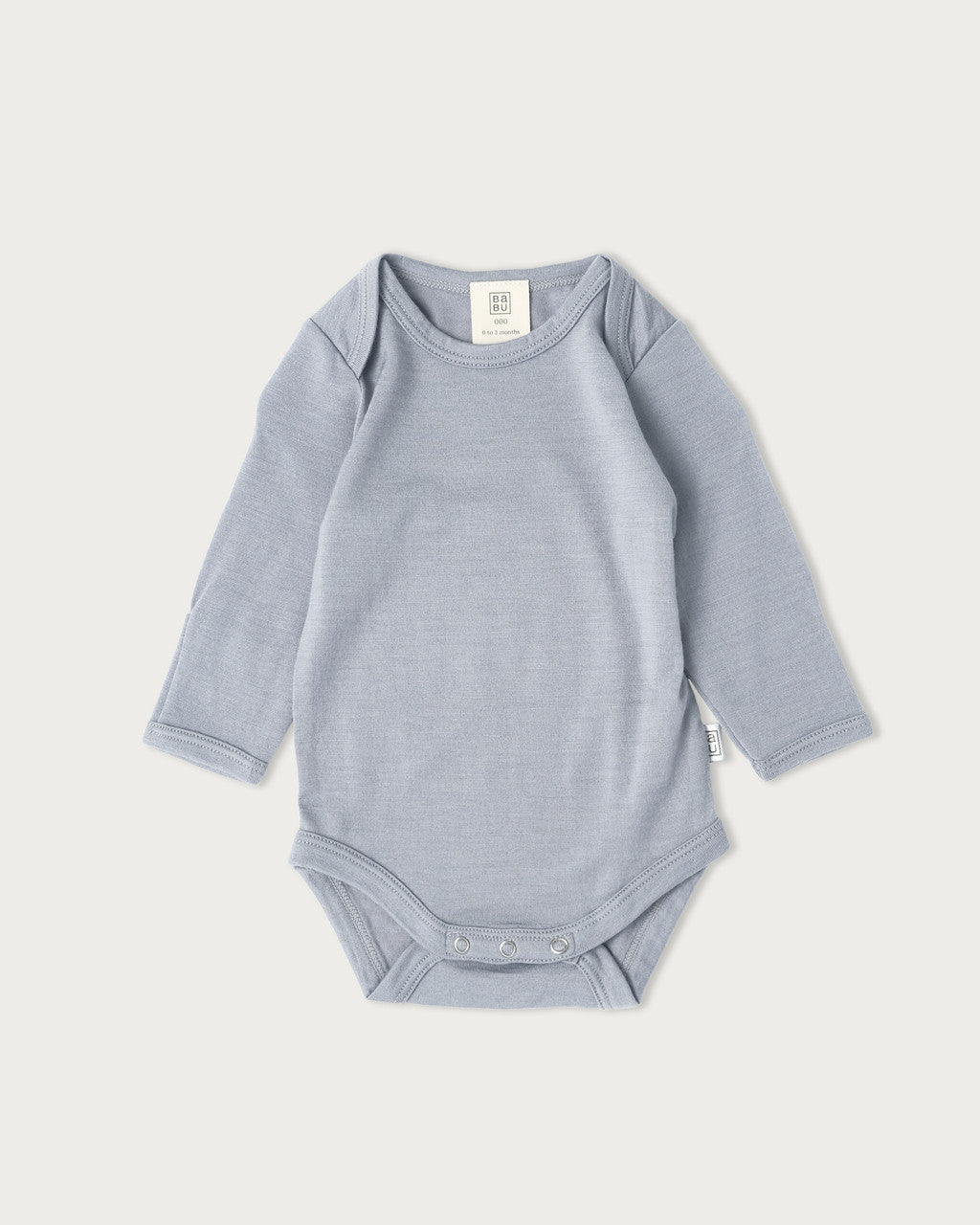 Babu Merino Long Sleeve Bodysuit - Periwinkle/Lavender-4