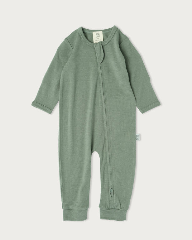 Babu Merino All In One Footless Onesie - Sage-3