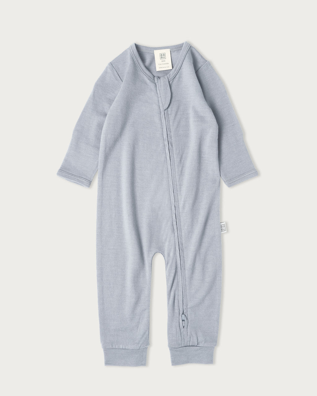 Babu Merino All In One Footless Onesie - Periwinkle/Lavender-3
