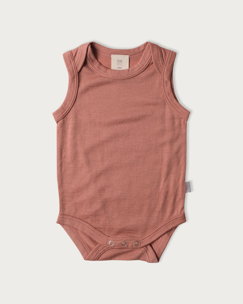 Babu Merino Singlet Bodysuit - Rose-3