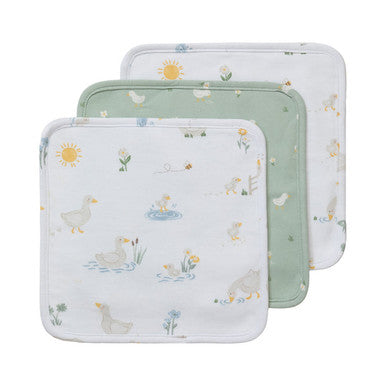 Living Textiles 3-pack Wash Cloths - Goosey Goosey-1