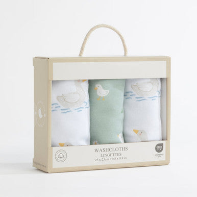 Living Textiles 3-pack Wash Cloths - Goosey Goosey-2
