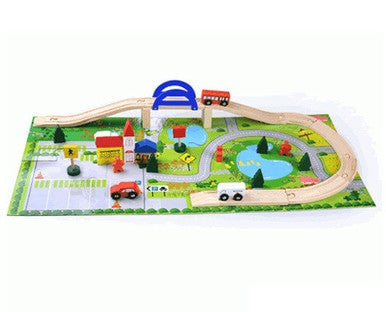 40pc Wooden Rail Overpass Set-1