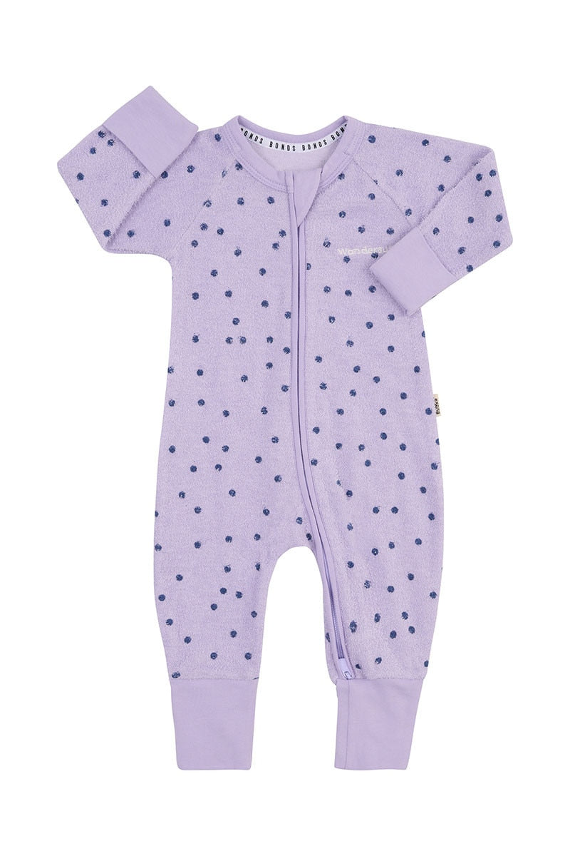 Bonds Poodlette Zip Wondersuit -Ditsy Dot Purple-3