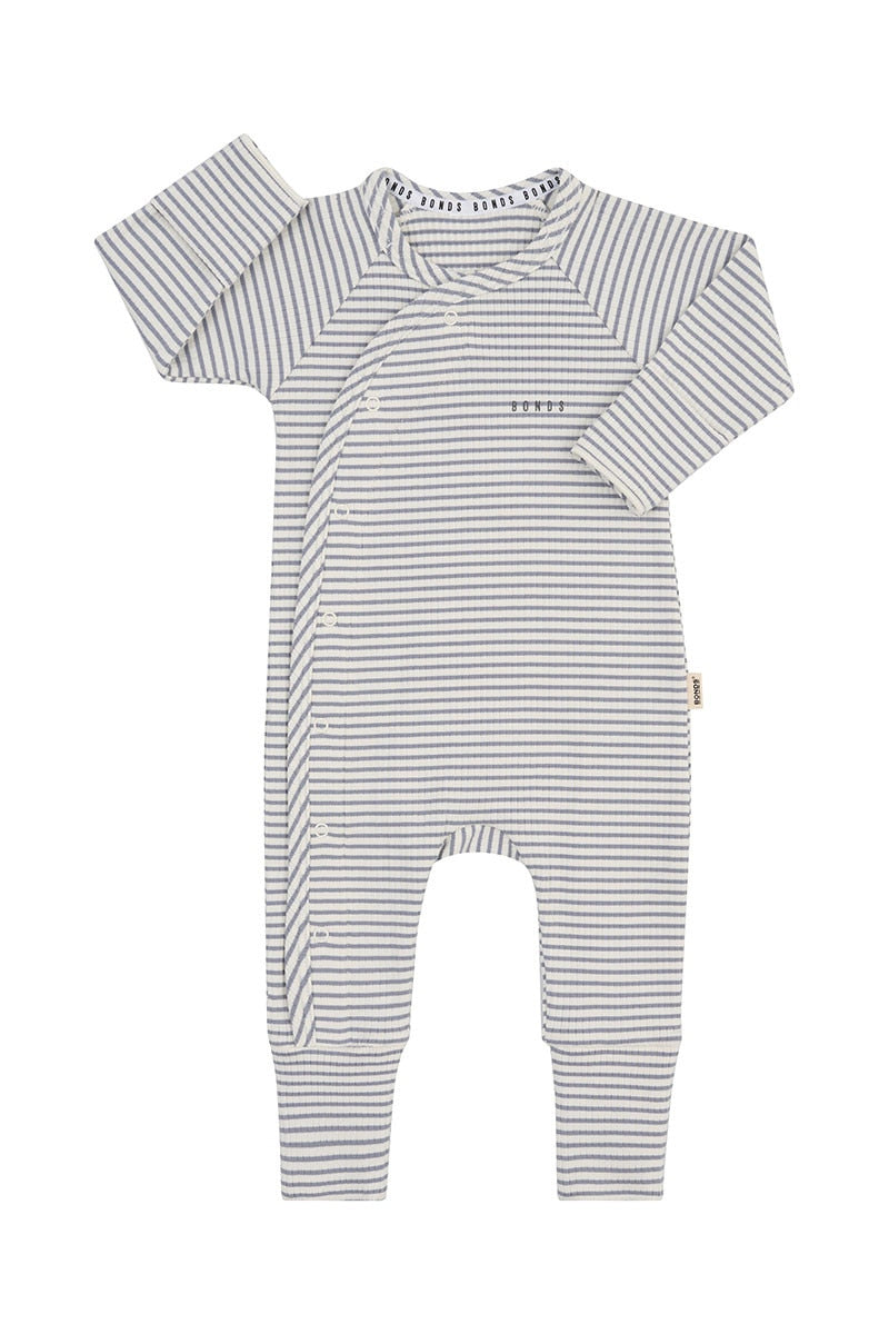 Bonds Newbies Wide Needle Rib Coverall - Paris Purple-4