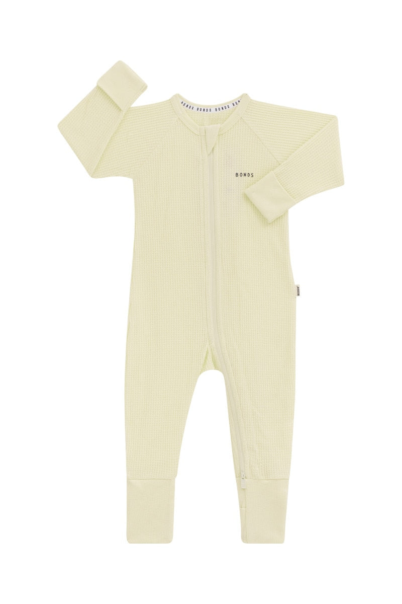Bonds Waffle Zip Wondersuit - Post Yellow-5