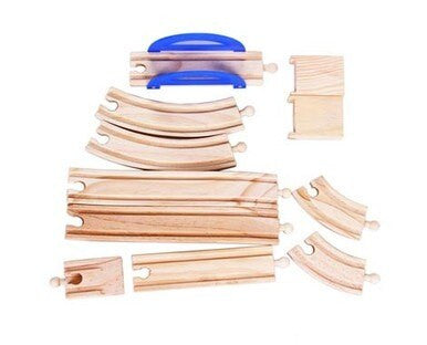 40pc Wooden Rail Overpass Set-3