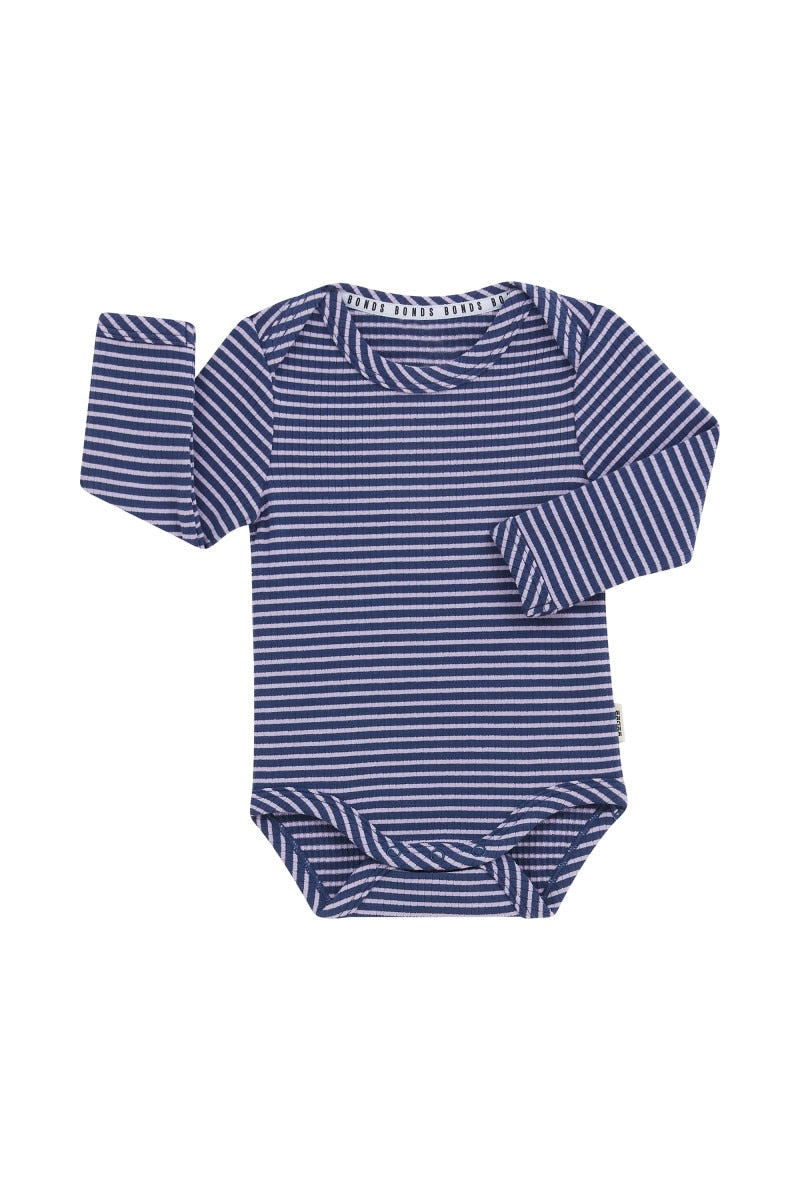Bonds Long Sleeve Envelope Bodysuit - Bastille Blue-4