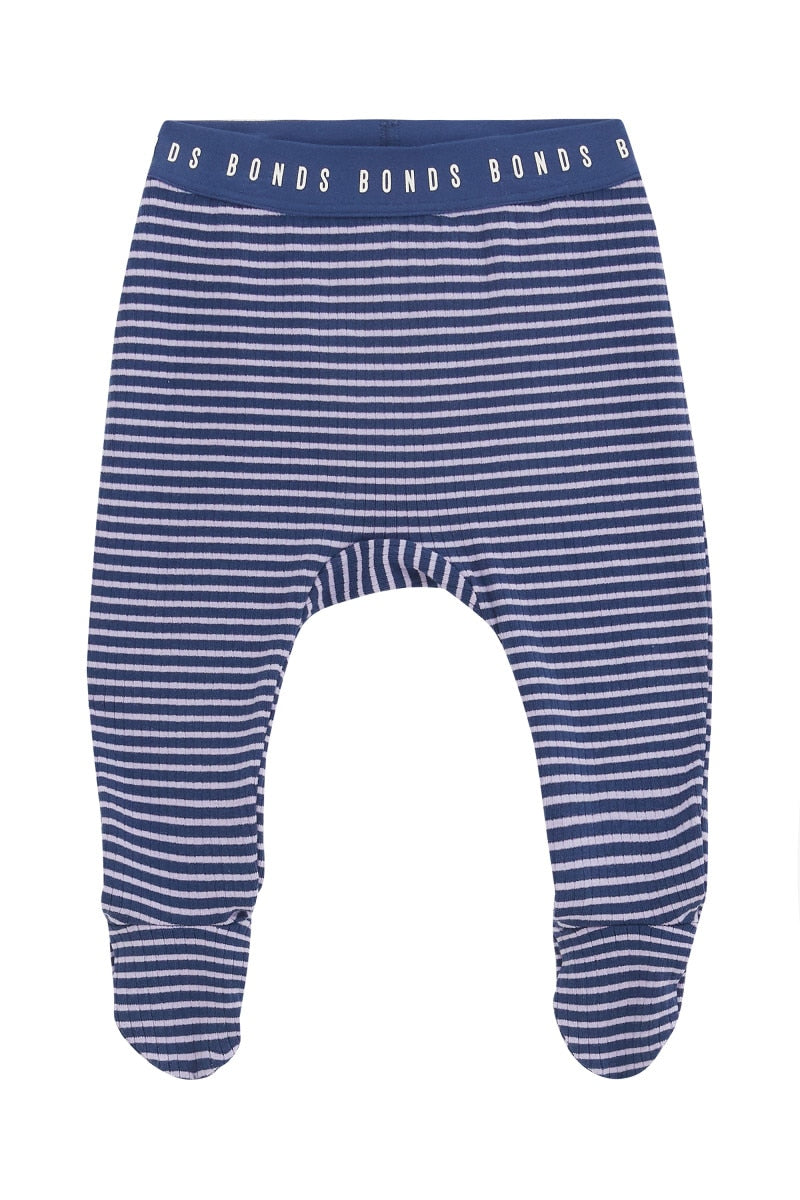 Bonds Newbies Rib Foot Legging - Bastille Blue-5