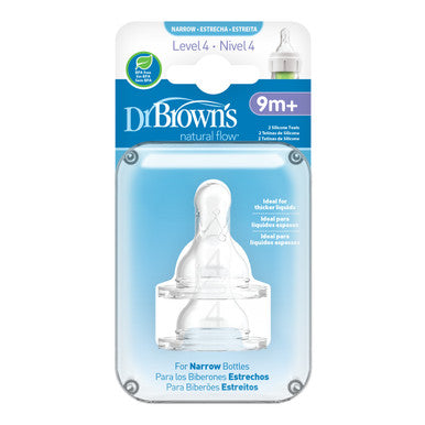 Dr Browns Narrow Neck Level 4 Teats 2pk (9mths)-2
