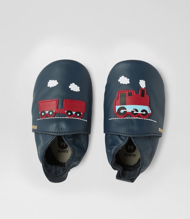 Bobux Soft Sole Simple Shoe - Navy Train And Carriage-5
