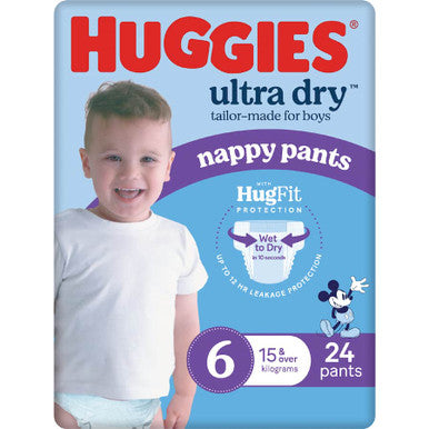Huggies Ultra Dry Nappy Pants Junior Boy - Size 6-2
