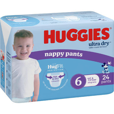 Huggies Ultra Dry Nappy Pants Junior Boy - Size 6-1