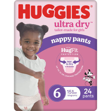 Huggies Ultra Dry Nappy Pants Junior Girl - Size 6-2